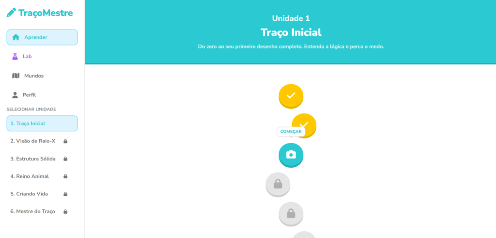 Captura de tela Traço Mestre horizontal
